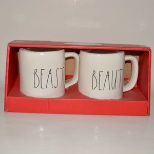Rae Dunn Beauty & Beast Coffee Cups Mugs
